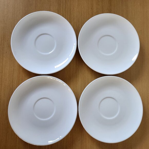 Centura by Corning White Coupe Saucers Set of 4 Pyroceram - Picture 1 of 4